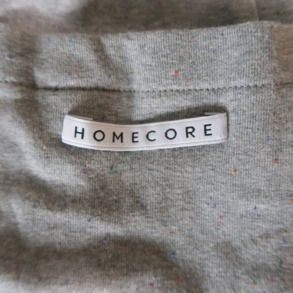 HOMECORE S Heather Gray Speckled Jersey Button Up Collared Jacket - Picture 7 of 7